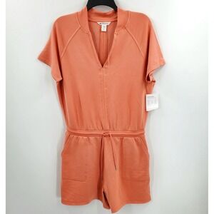 Women's Athleta Soft Persimmon Short Sleeve Balance Romper Jumpsuit Medium B10